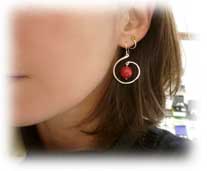 boucles d'oreilles argent et sea-bamboo